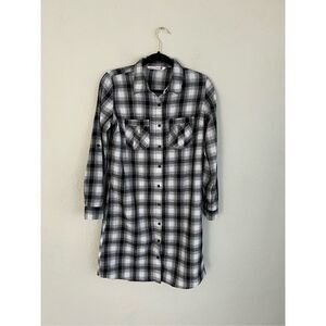 Given Kale Woman Flannel Long Sleeve Shirt Dress, Size Small